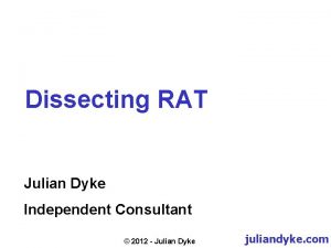 Dissecting RAT Julian Dyke Independent Consultant 2012 Julian