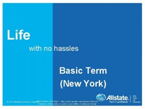 Life with no hassles Basic Term New York