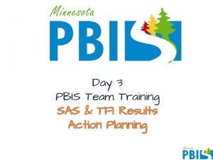 Day 3 PBIS Team Training SAS TFI Results