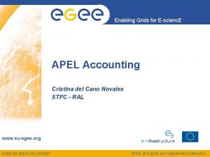 Enabling Grids for Escienc E APEL Accounting Cristina