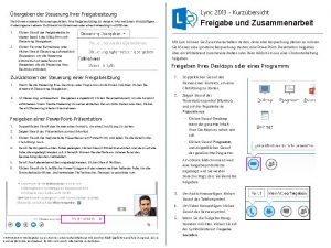 bergeben der Steuerung Ihrer Freigabesitzung Lync 2013 Kurzbersicht