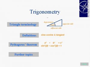 Trigonometry Triangle terminology hypotenuse angle opposite side adjacent