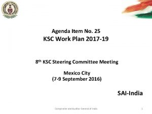 Agenda Item No 25 KSC Work Plan 2017
