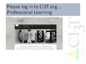 Please log in to Ci 3 T org