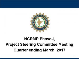 NCRMP PhaseI Project Steering Committee Meeting Quarter ending
