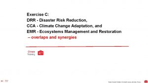 Exercise C DRR Disaster Risk Reduction CCA Climate