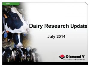 Dairy Research Update July 2014 Scientifically Proven Efficacy