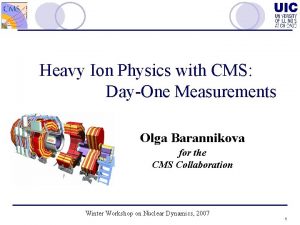 Heavy Ion Physics with CMS DayOne Measurements Olga