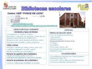 Centro CEIP PONCE DE LEN Localidad LEN Provincia