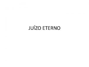 JUZO ETERNO Princpios elementares da doutrina de Cristo