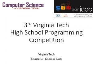 rd 3 Virginia Tech High School Programming Competition