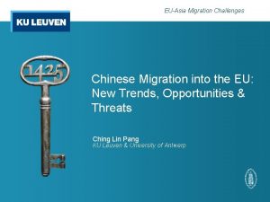 EUAsia Migration Challenges Chinese Migration into the EU