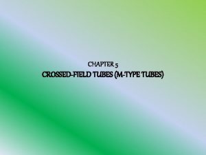 CHAPTER 5 CROSSEDFIELD TUBES MTYPE TUBES Introduction In