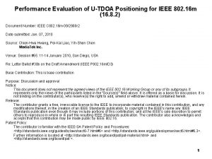 Performance Evaluation of UTDOA Positioning for IEEE 802