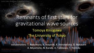 Remnants of first stars for gravitational wave sources