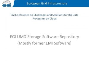 European Grid Infrastructure EGI Conference on Challenges and