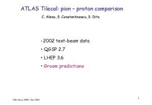 ATLAS Tilecal pion proton comparison C Alexa S