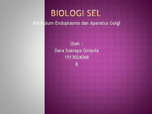 Retikulum Endoplasma dan Aparatus Golgi Oleh Dara Soaraya