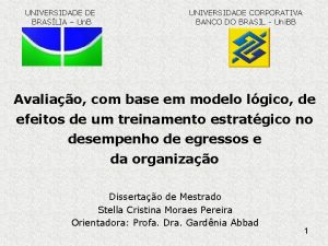 UNIVERSIDADE DE BRASLIA Un B UNIVERSIDADE CORPORATIVA BANCO