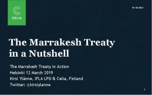 19 10 2021 The Marrakesh Treaty in a