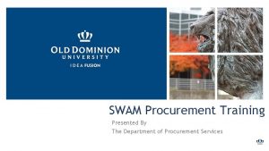 SWAM Procurement Training Presented By The Department of