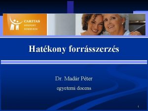 Hatkony forrsszerzs Dr Madr Pter egyetemi docens 1