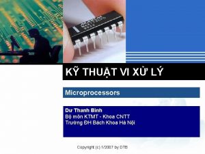 K THUT VI X L Microprocessors D Thanh