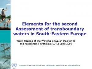Elements for the second Assessment of transboundary waters