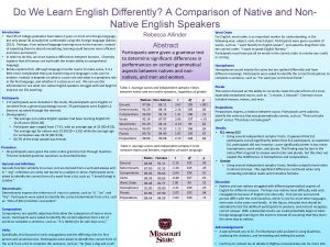 Do We Learn English Differently A Comparison of
