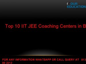 Top 10 IIT JEE Coaching Centers in B