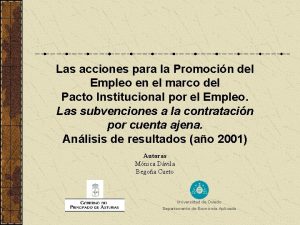 Las acciones para la Promocin del Empleo en