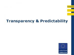 Europe Aid Transparency Predictability Paris performance Predictability Europe