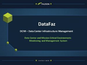 Data Faz DCIM Data Center Infrastructure Management Data