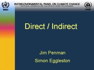INTERGOVERNMENTAL PANEL ON CLIMATE CHANGE NATIONAL GREENHOUSE GAS