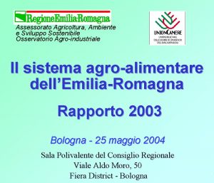 Assessorato Agricoltura Ambiente e Sviluppo Sostenibile Osservatorio Agroindustriale