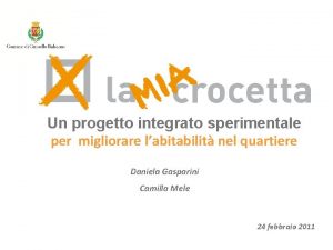 Un progetto integrato sperimentale per migliorare labitabilit nel