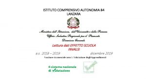 ISTITUTO COMPRENSIVO AUTONOMIA 84 LANZARA Lettura dati EFFETTO