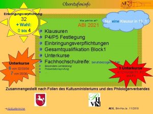 Oberstufeninfo Einbringungsverpflichtung 32 Wahl 0 bis 4 Unterkurse