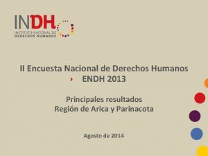 II Encuesta Nacional de Derechos Humanos ENDH 2013