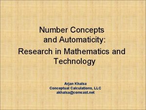 Number Concepts and Automaticity Research in Mathematics and