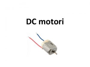 DC motori Primer 1 Povezivanje Primer 1 ema