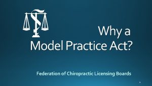 Why a Model Practice Act Federation of Chiropractic