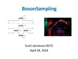 Boson Sampling Scott Aaronson MIT April 18 2014