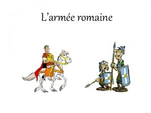 Larme romaine Le rle de chacun dans larme