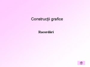 Construcii grafice Racordri Construcii grafice q Muchiile ascuite