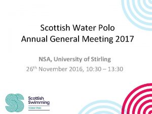 Scottish Water Polo Annual General Meeting 2017 NSA