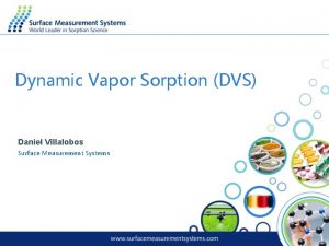 Dynamic Vapor Sorption DVS Daniel Villalobos Surface Measurement