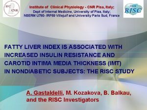 Institute of Clinical Physiology CNR Pisa Italy Dept
