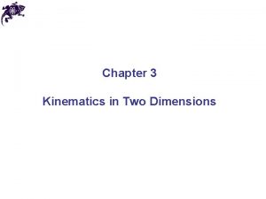 Chapter 3 Kinematics in Two Dimensions Position The