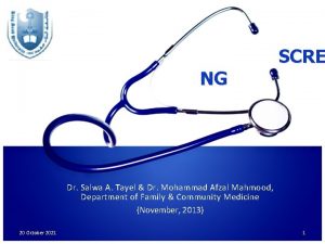 NG SCRE Dr Salwa A Tayel Dr Mohammad